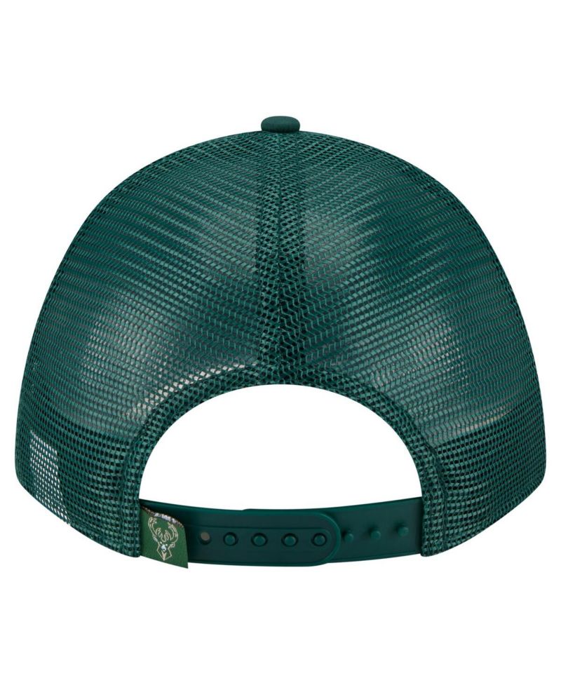 Men's Hunter Green Milwaukee Bucks Minimalist A-Frame 9FORTY Trucker Hat