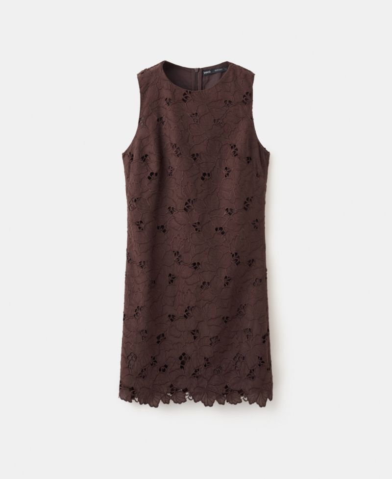 Women's Cutwork Embroidery Short Dress