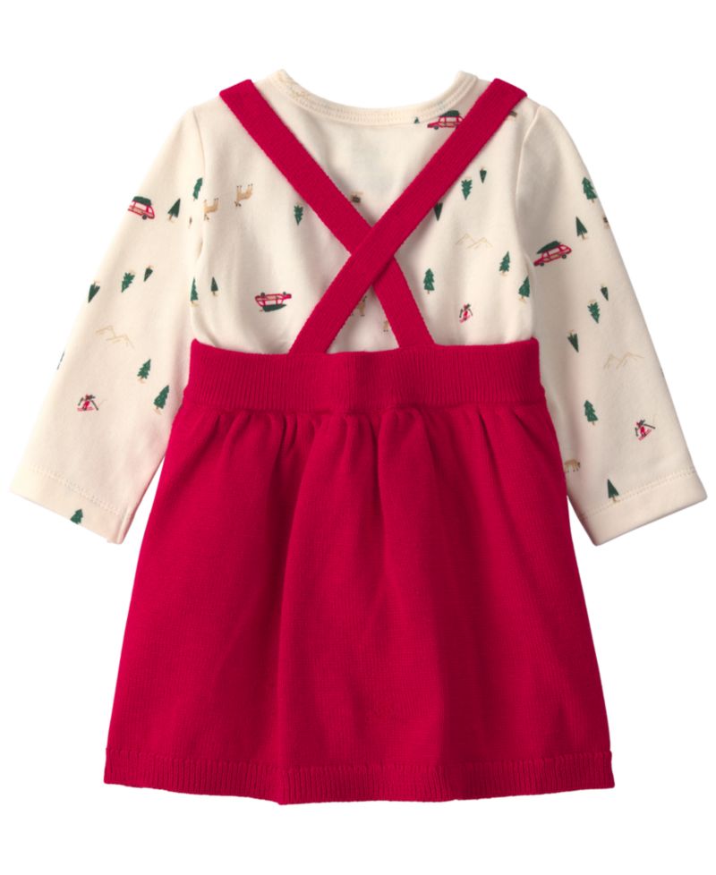 Baby Girls' Christmas Tree Crewneck T-Shirt, Dress and Tights, 3-Piece Set