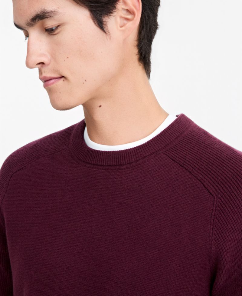 Men's Crewneck Saddle-Shoulder Sweater, Macy's Exclusive