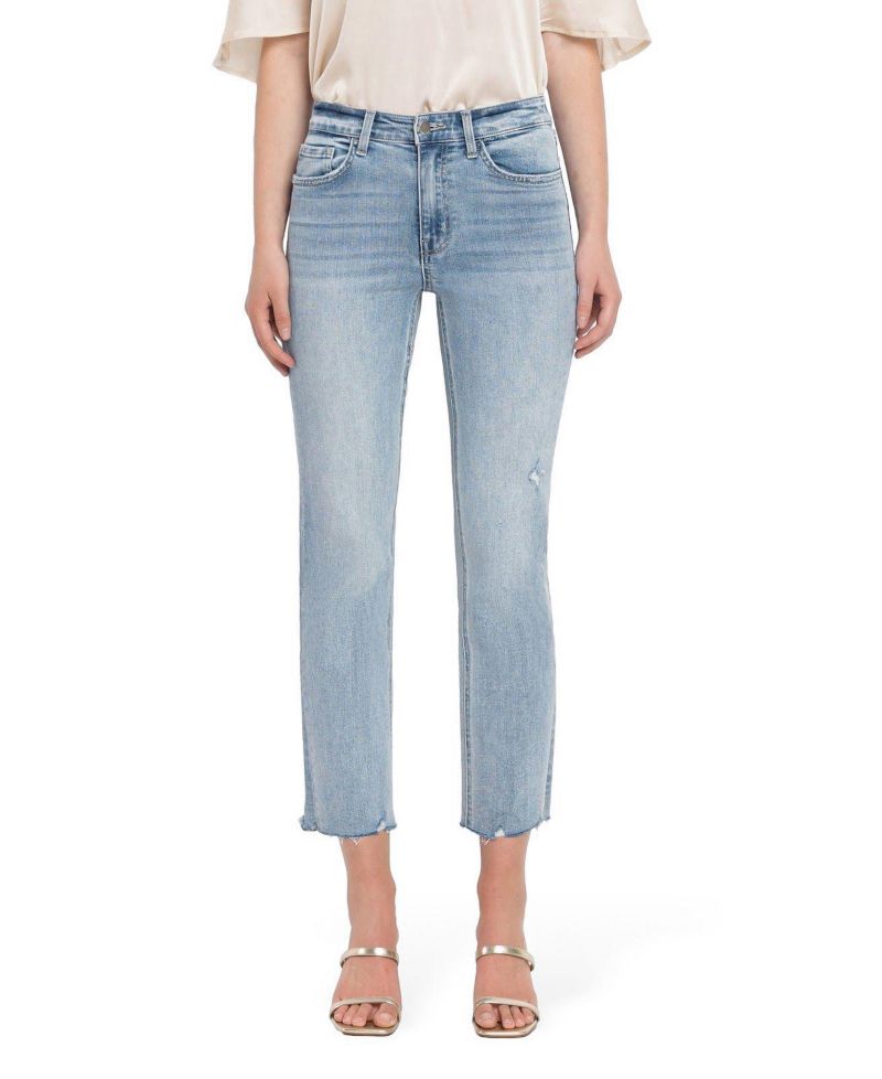 Women's High Rise Crop Straight Jeans