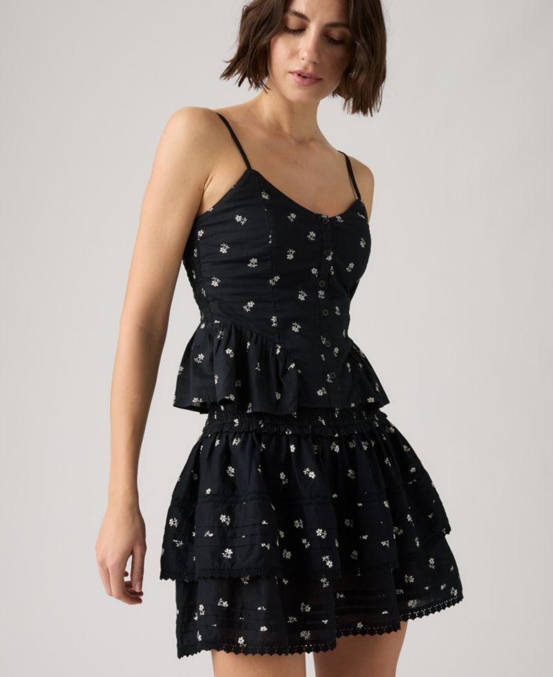 Premium Women's Mid-Rise Smocked Cotton Mini Skirt