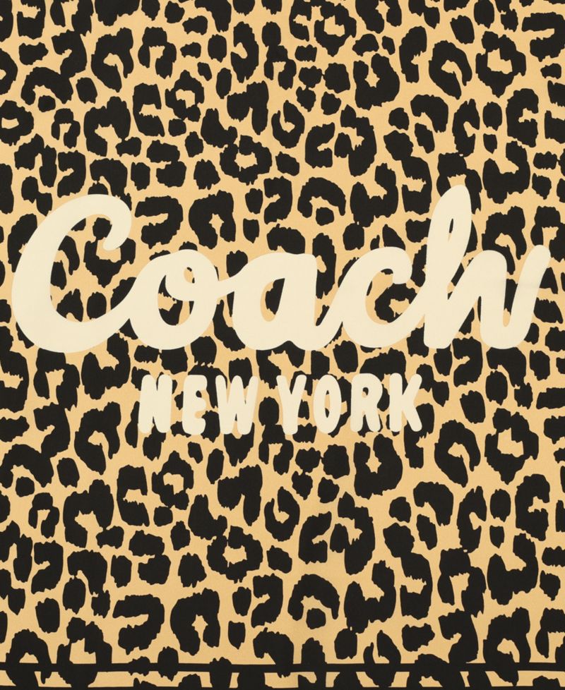 Women's Script Leopard Print Silk Bandana Scarf