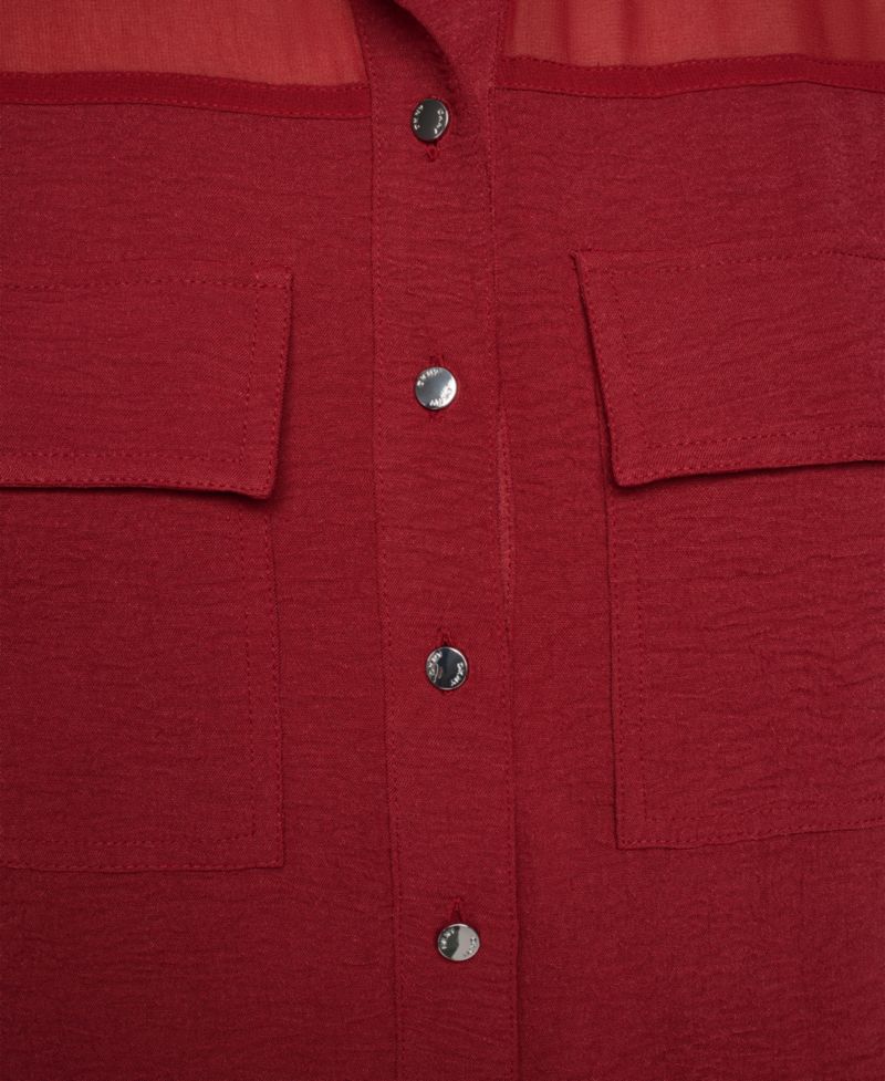 Women's Short-Sleeve Buttoned Collared Camp Shirt