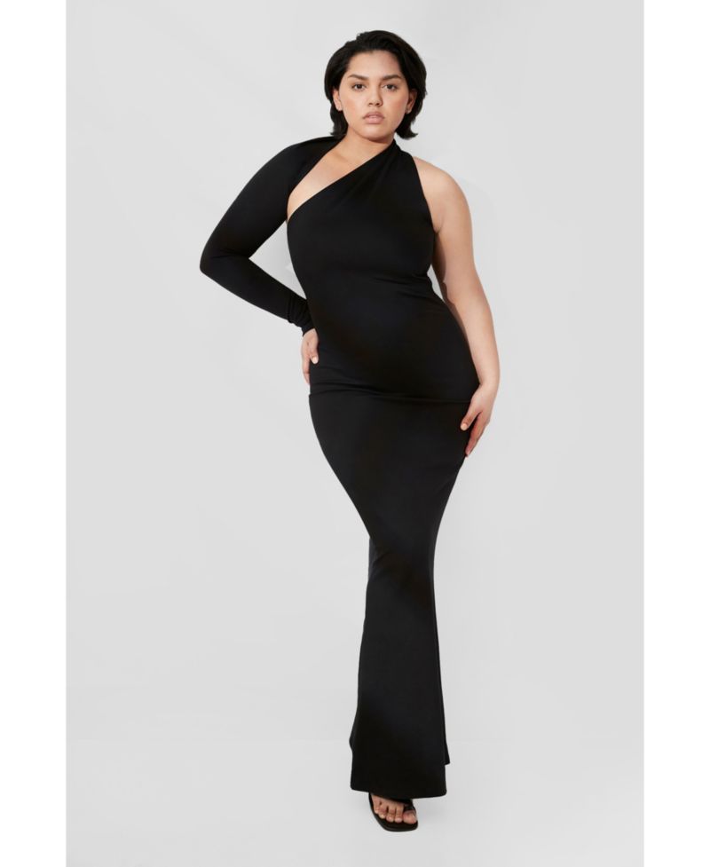 Women's Manhattan Halter One-Shoulder Open-Back Evening Gown