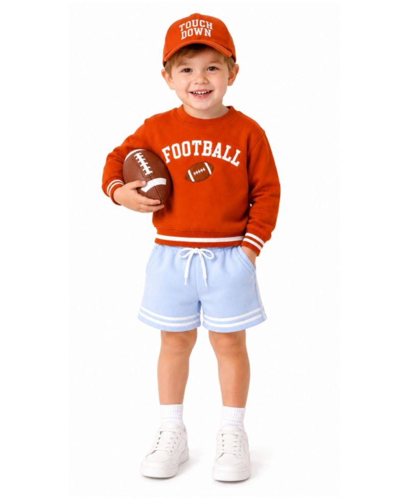 Boys' and Girls' 2T-5T Football Long-Sleeve Crewneck Sweatshirt