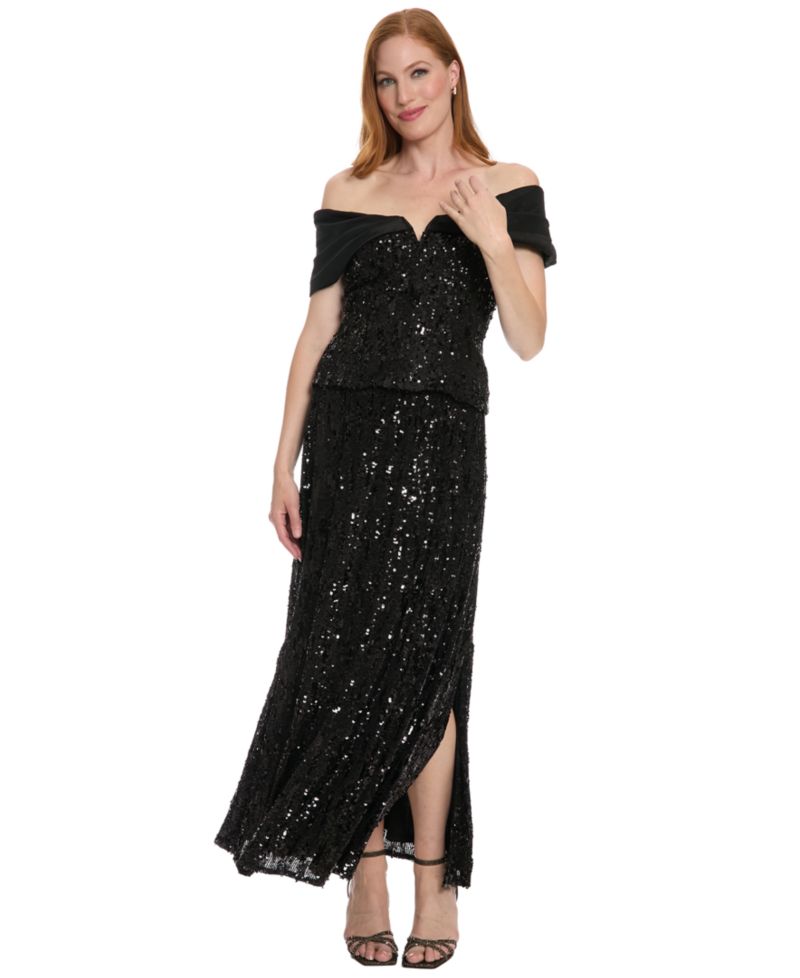 Women's Off The Shoulder Sequin Crop Top
