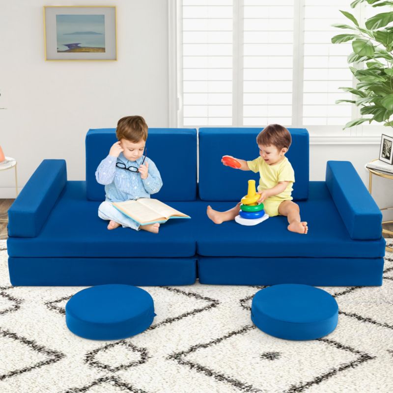 Kids Play Sofa Set Modular Convertible Foam Folding Couch Toddler