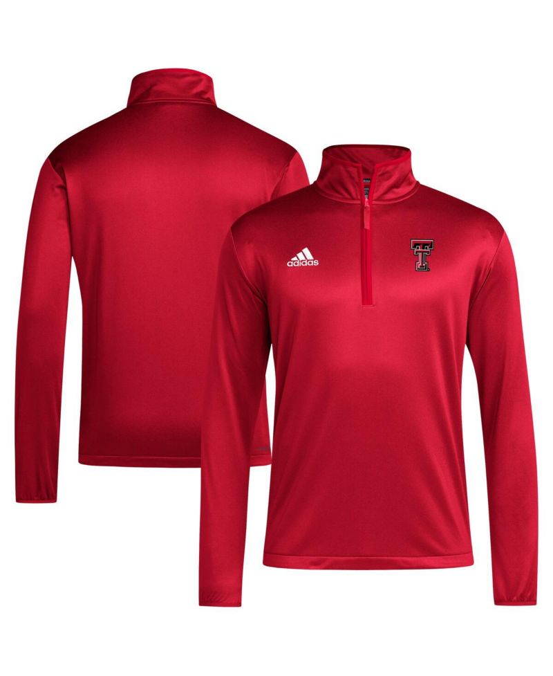 Men's Red Texas Tech Red Raiders 2024 Coaches Sidelines AEROREADY Quarter-Zip Jacket
