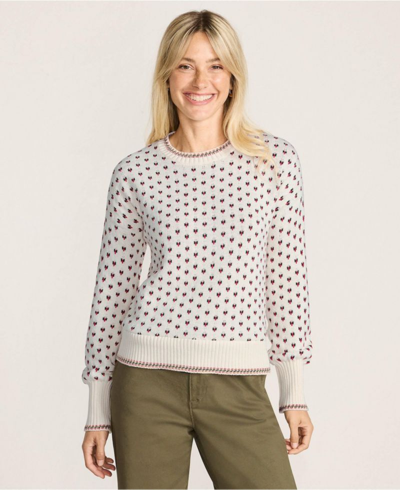 Women's Drifter All Over Jacquard Jersey Crew Neck Sweater