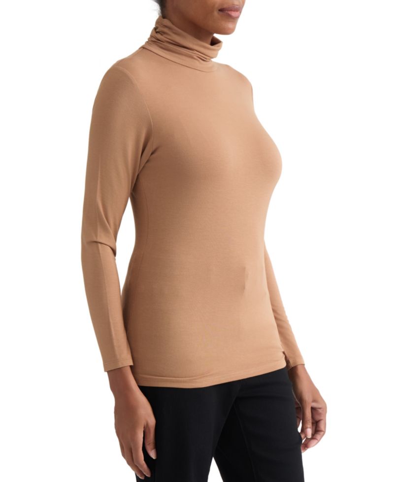 Women's Shirred Pullover Turtleneck Top