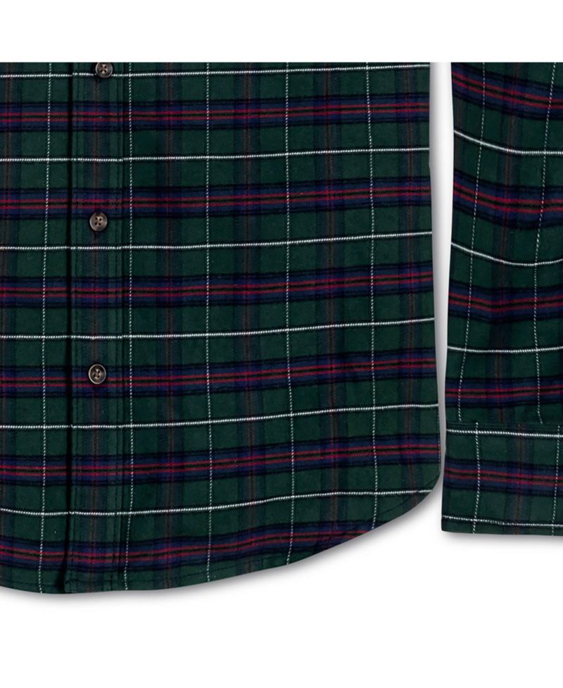 Men's Hope and Henry Organic Flannel Shirt with Suede Detail