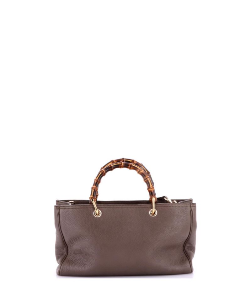 Medium Bamboo Shopper Tote Leather
