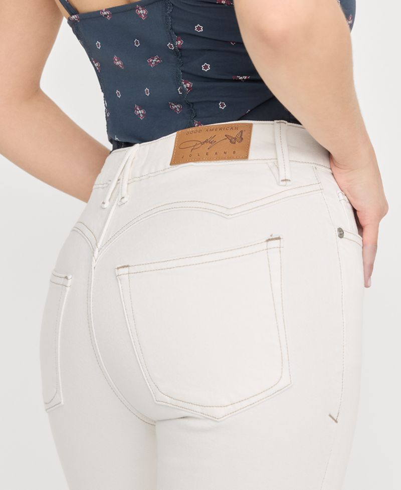 Petite Dolly Joleans Mid-Rise Flared-Leg Jeans