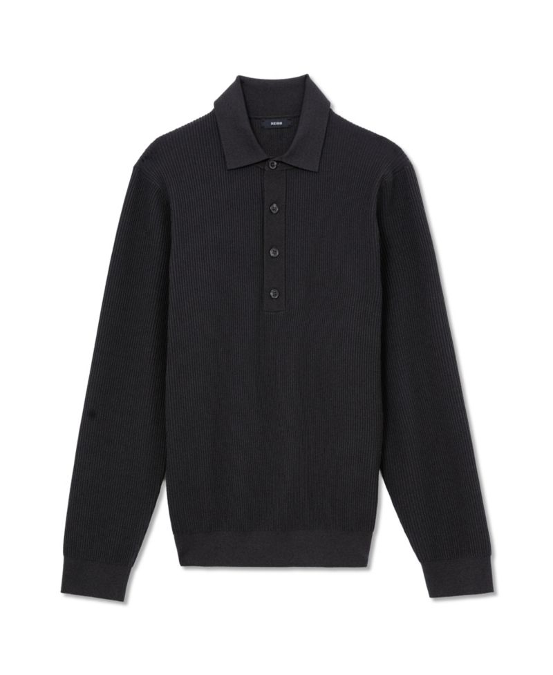 Men's Admiral Long-Sleeve Ribbed Polo Shirt