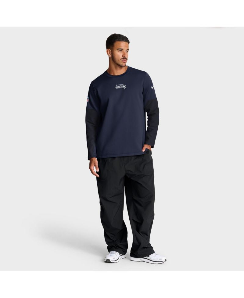 Men's College Navy Seattle Seahawks Sideline Scripted to Win Performance Long Sleeve T-Shirt