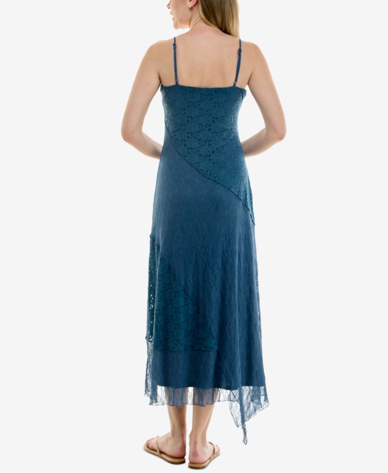 Juniors' Sleeveless V-Neck Lace Midi Dress