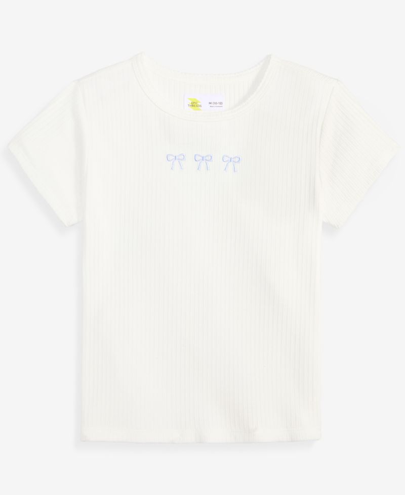 Girls' XS-XL Ribbed Baby T-Shirt