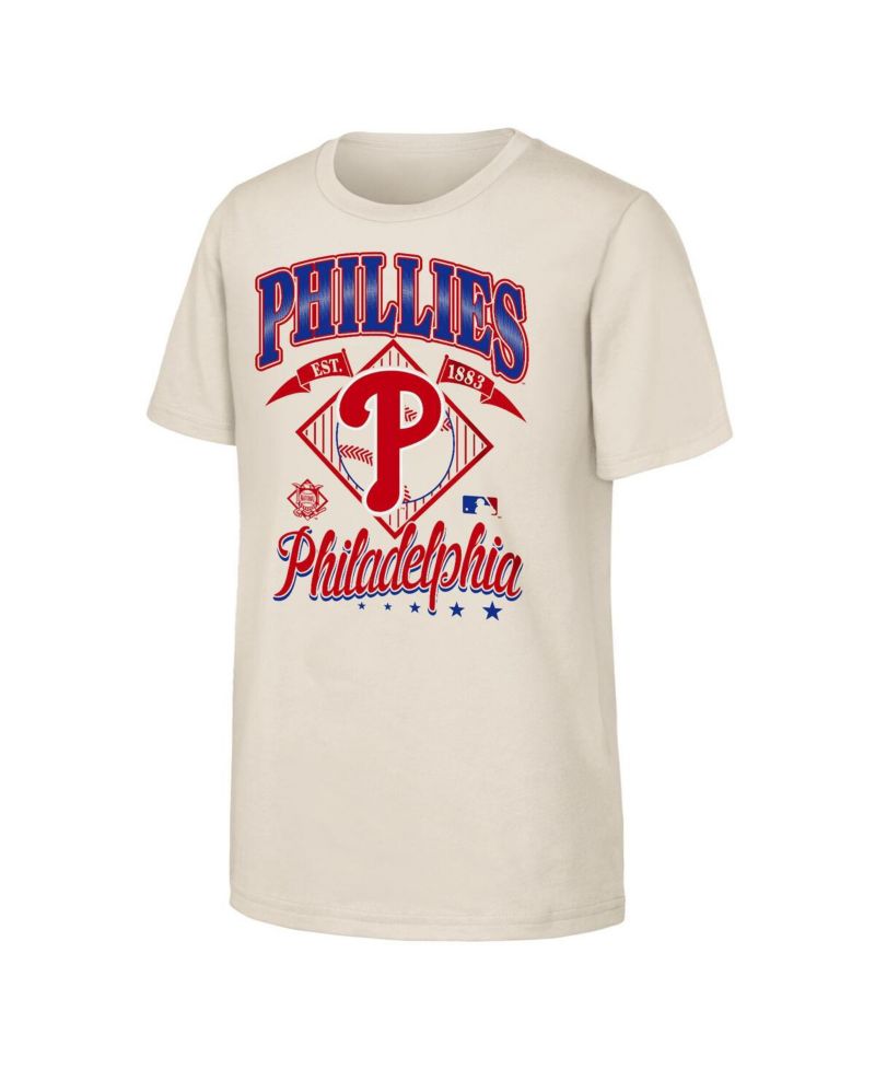 Big Boys and Girls Natural Philadelphia Phillies Triple Hit T-Shirt