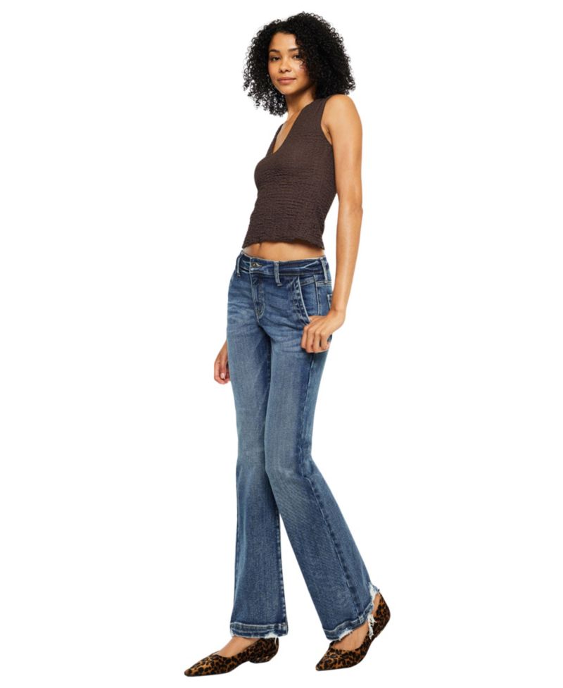 Women's USA Juniors' Delcie Mid-Rise Bootcut Jeans