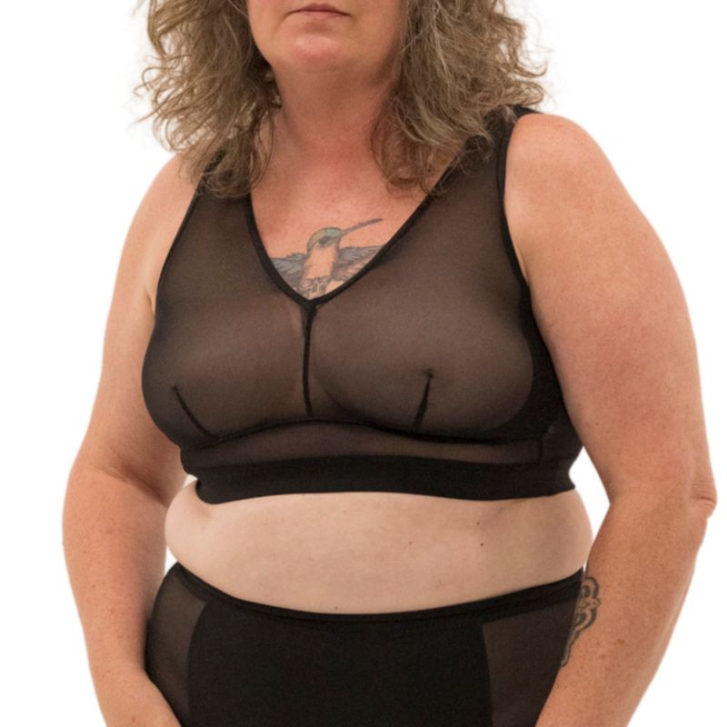 Plus Size Nude Shade Wireless Comfort Mesh Tank Bra