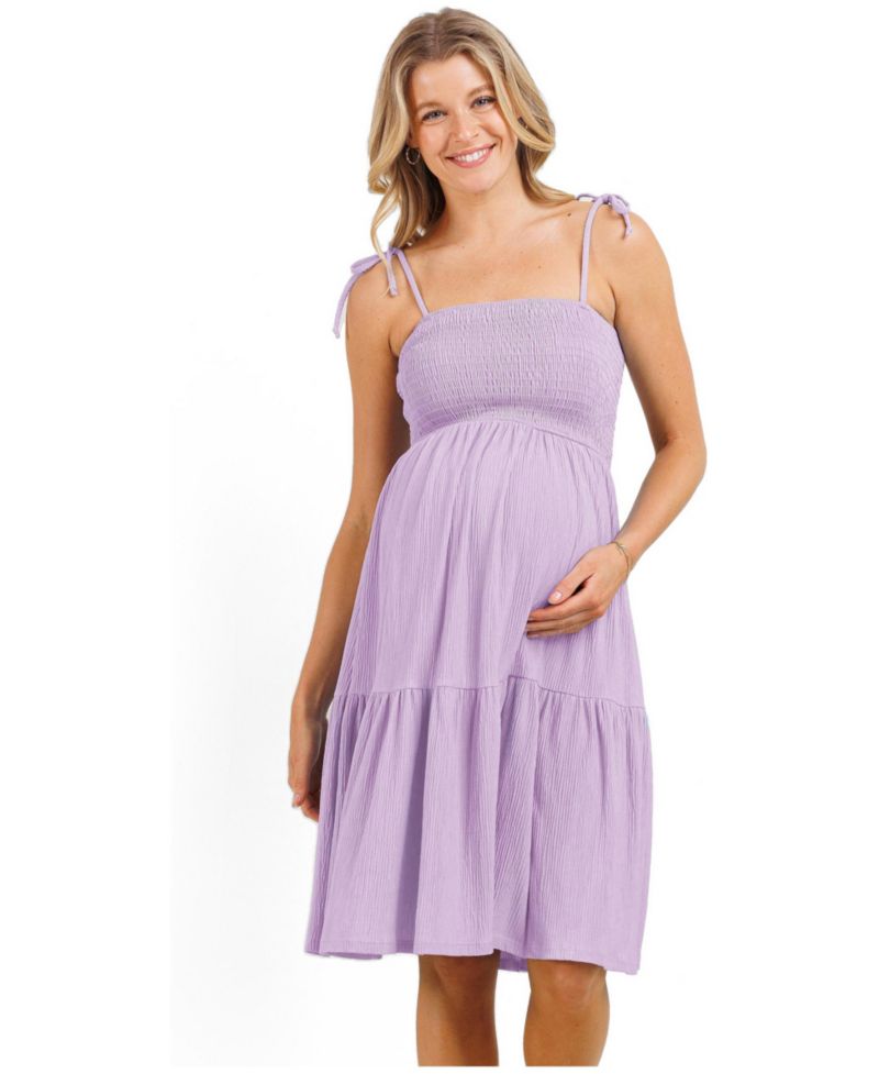 Women's Tiered Smocked Sundress with Tie Straps