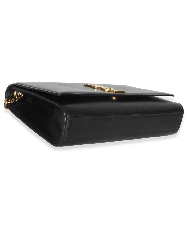 Black Grain De Poudre Medium Kate Chain Bag