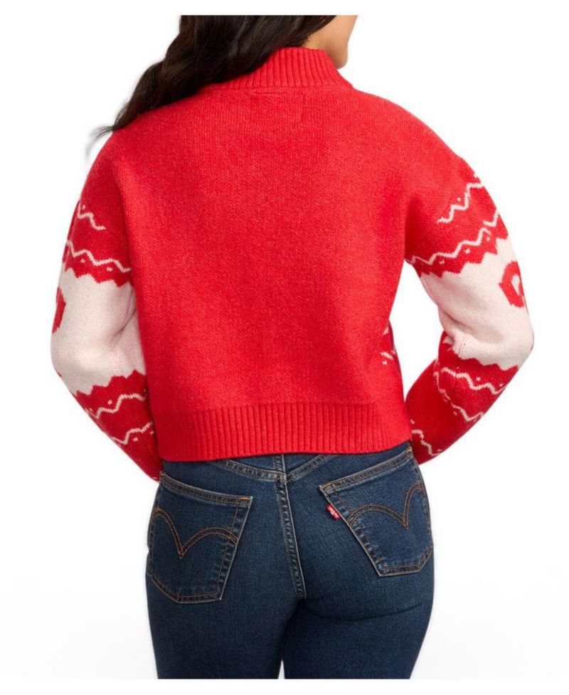 Women's Bow Cropped Christmas Sweater