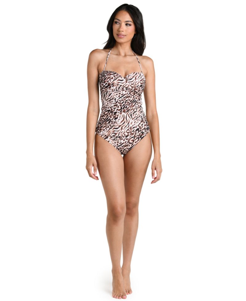 Women's Fierce Territory Bandeau Tankini Top and Moderate Coverage Pull-On Hipster Swim Bottoms