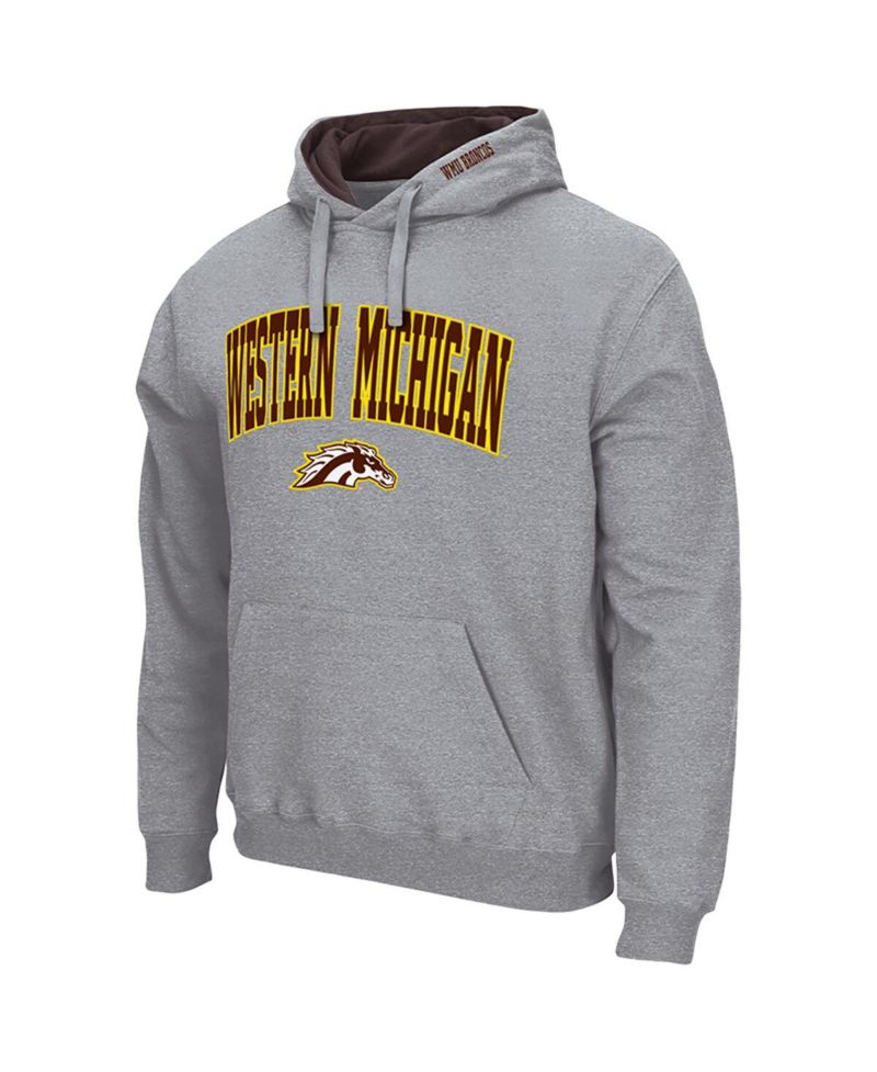 Men's Heather Gray Western Michigan Broncos Arch Logo 3.0 Pullover Hoodie