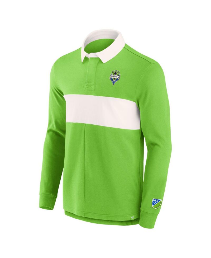 Men's Green Seattle Sounders FC Penalty Kick Long Sleeve Polo