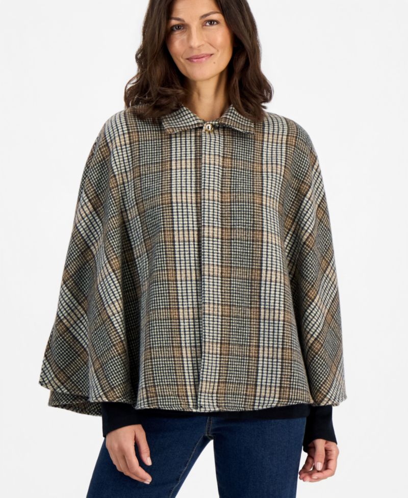 Women's Plaid Houndstooth Topper