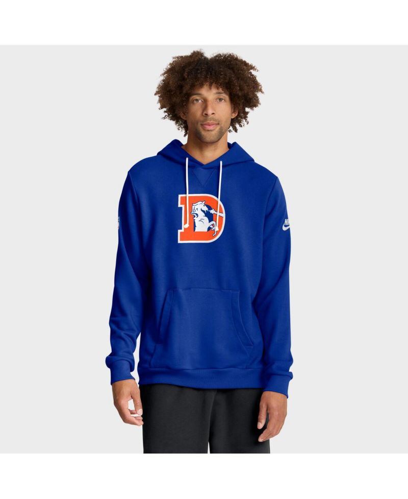 Men's Royal Denver Broncos Sideline Offensive Set Play Performance Pullover Hoodie