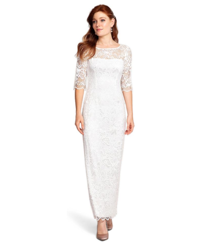 Women's Lila 3/4 Sleeve Lace Maxi Gown