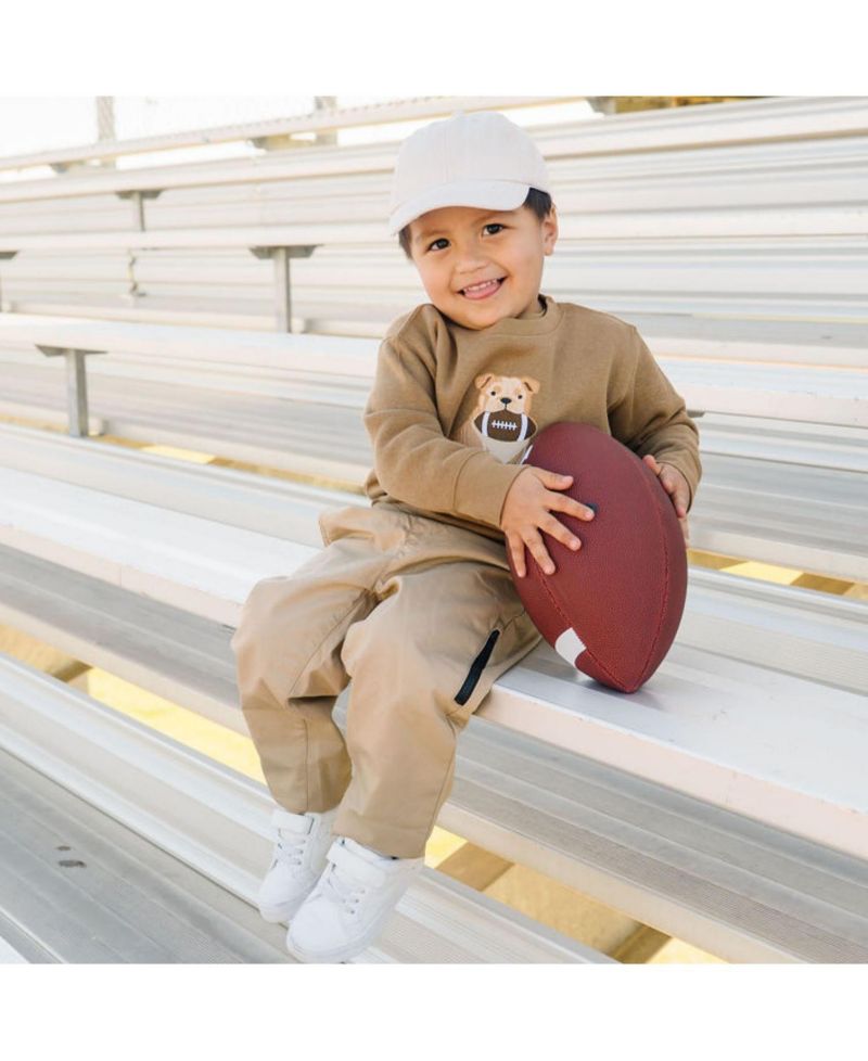 Little Boys Bulldog Football Patch Sweatshirt