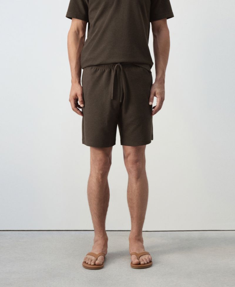 Men's Textured Straight-Fit Cotton-Blend Bermuda 8.27" Inseam Shorts