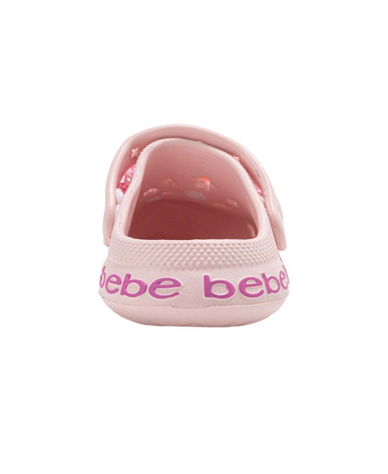 Little Girls Lightweight EVA Clog with Chain with Logo Grosgrain Ribbon and Charms
