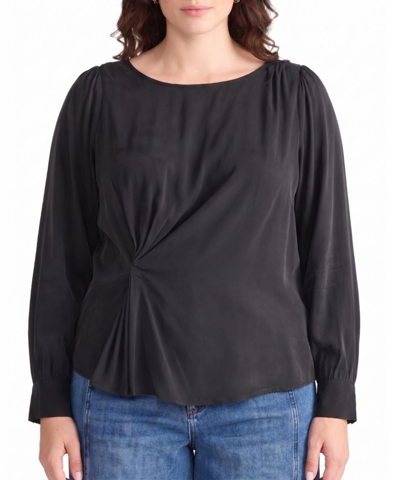Women's Plus Size Sabrina Twist Front Stretch Cupro Blouse