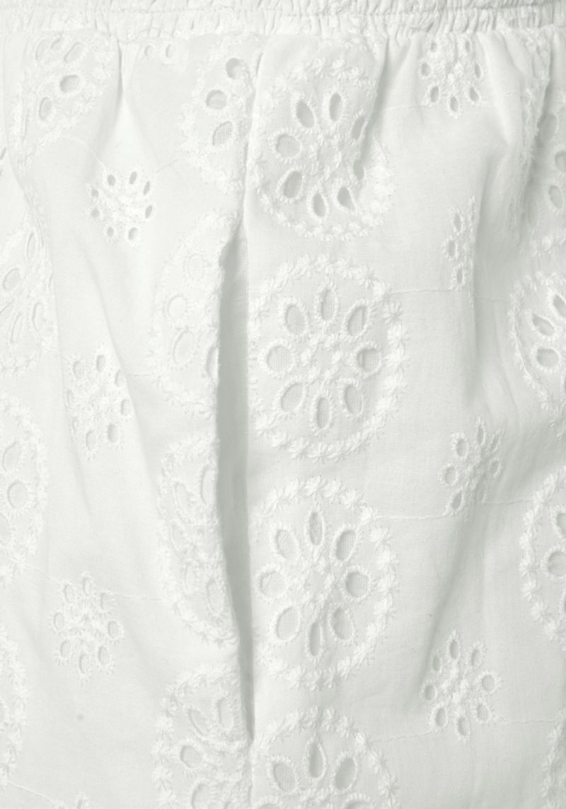 Women's Cotton Sleeveless Eyelet Smocked Jumpsuit