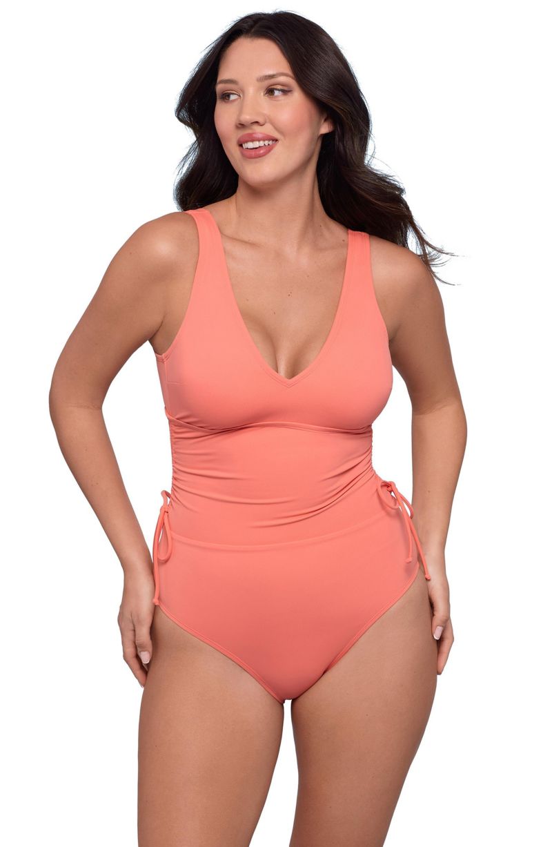 Women's Sculpting Cinched Adjustable One-Piece Swimsuit