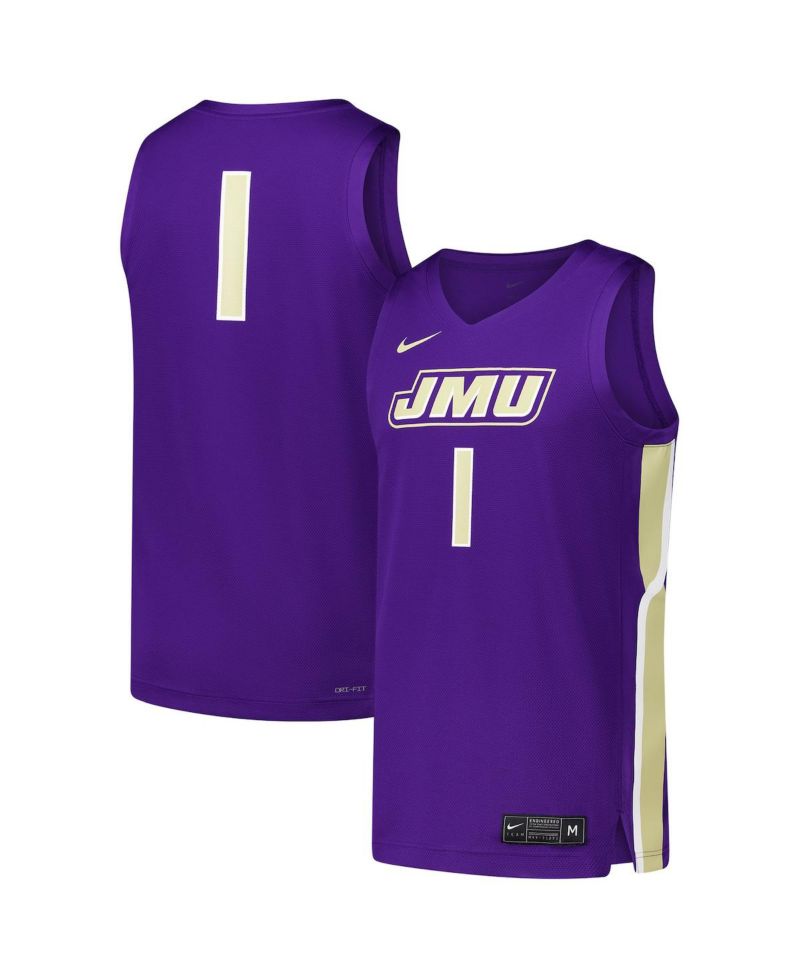 Men's 1 Purple James Madison Dukes Replica Basketball Jersey