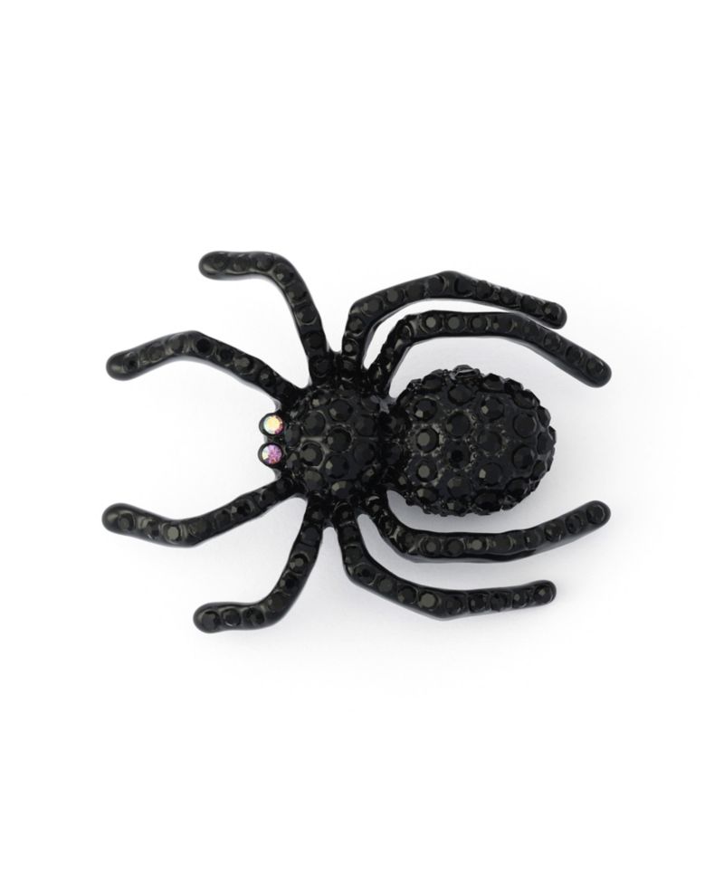Faux-Stone Halloween Spider Brooch