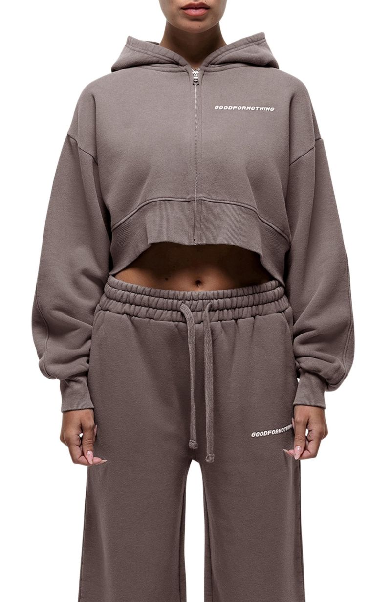 Women's Vintage Crop Zip Hoodie