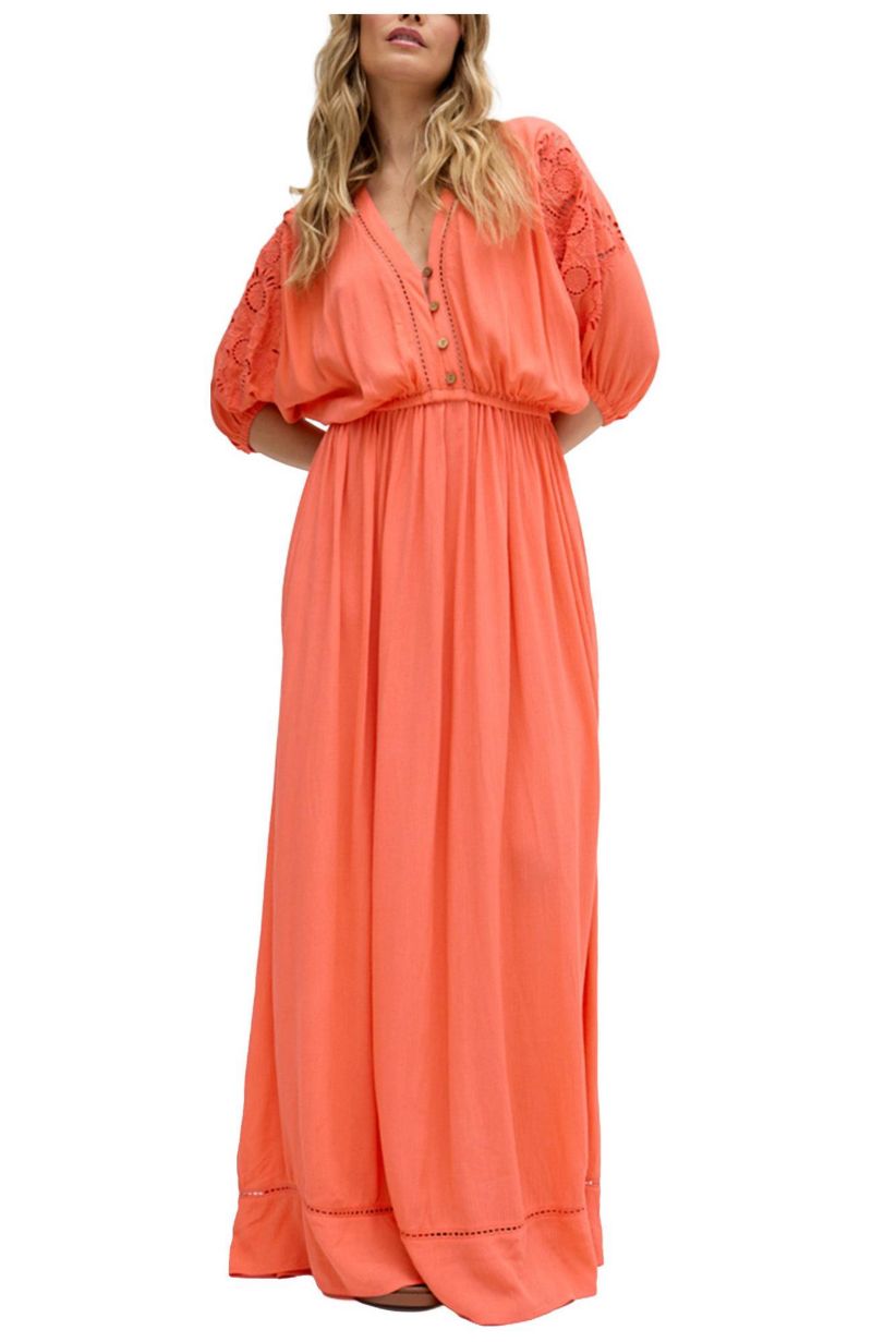 Women's Somerton Kaftan Style Embroidered Maxi Dress