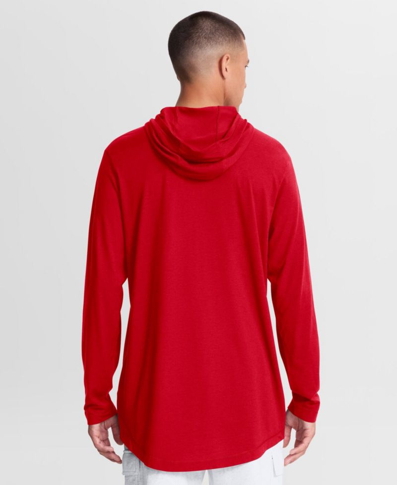 Men's Scarlet Ohio State Buckeyes Primetime Arch Tri-Blend Dri-FIT Long Sleeve Hooded T-Shirt