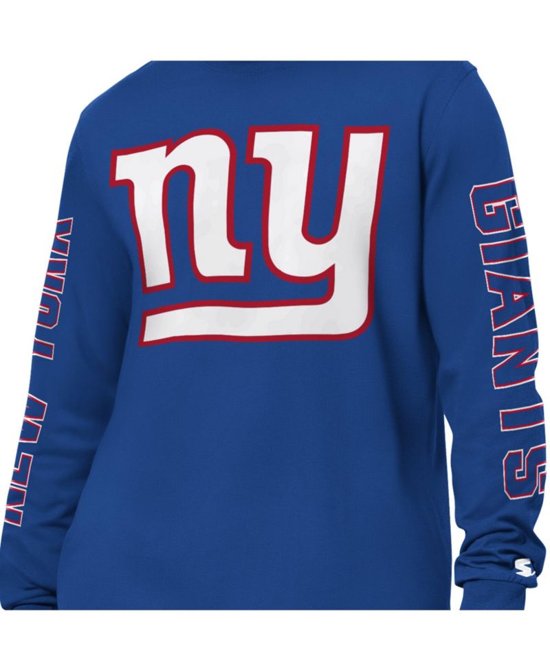 Men's Royal New York Giants Clutch Hit II Long-Sleeve T-Shirt