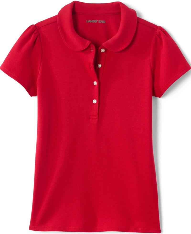 School Uniform Girls Short Sleeve Peter Pan Collar Polo Shirt