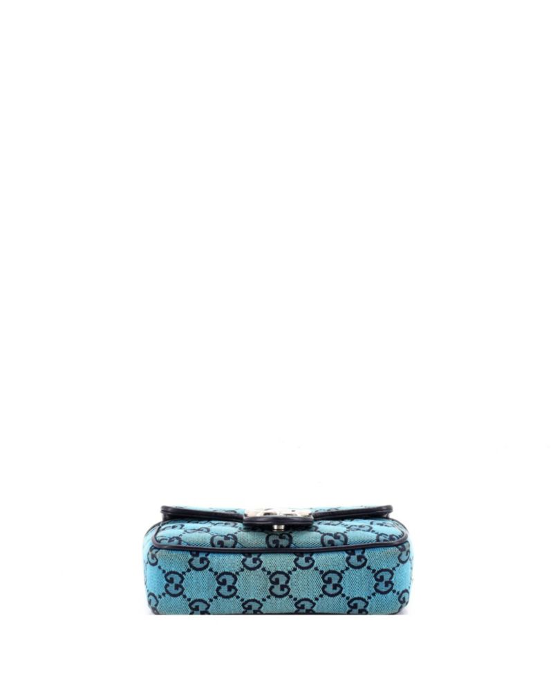 Super Mini GG Marmont Flap Bag Diagonal Quilted GG Canvas