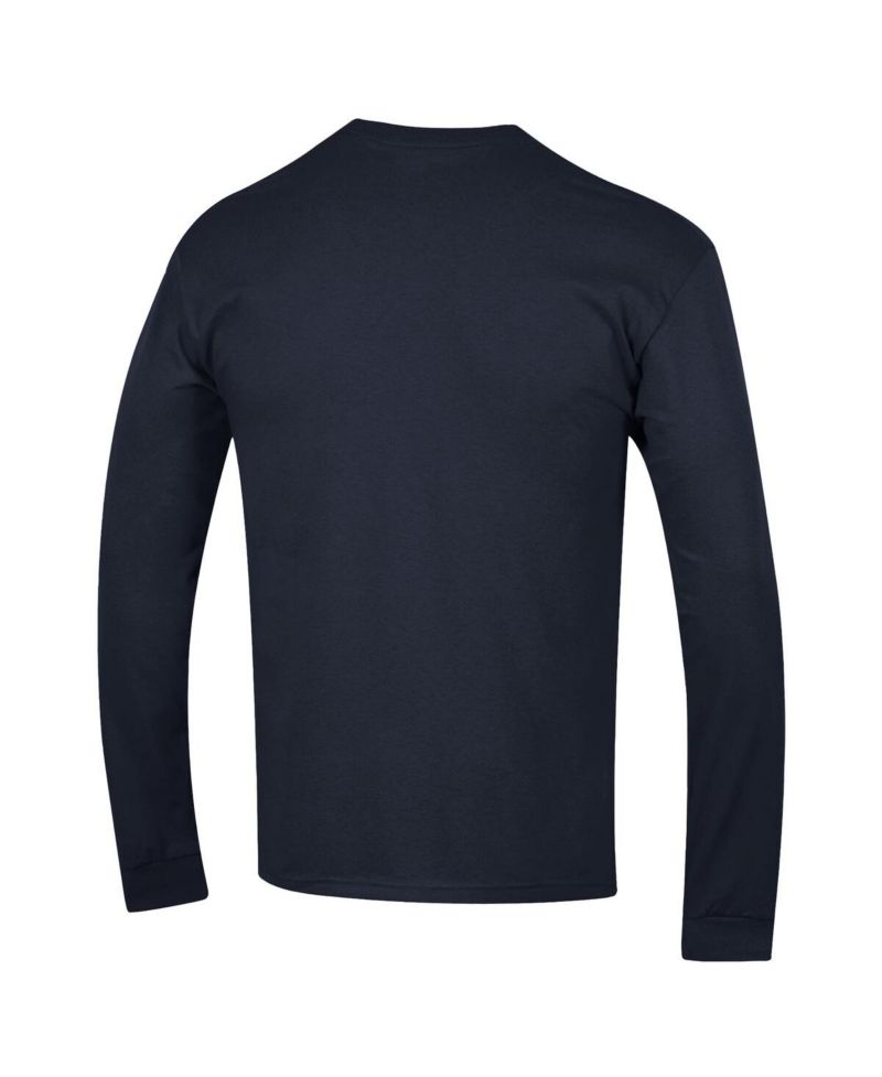 Men's Heather Gray Ole Miss Rebels Arch Over Logo 2-Hit Long Sleeve T-Shirt