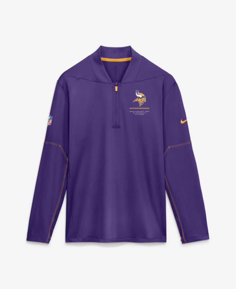 Men's Purple Minnesota Vikings Sideline Logo Glory Midweight Dri-FIT Half-Zip Pullover